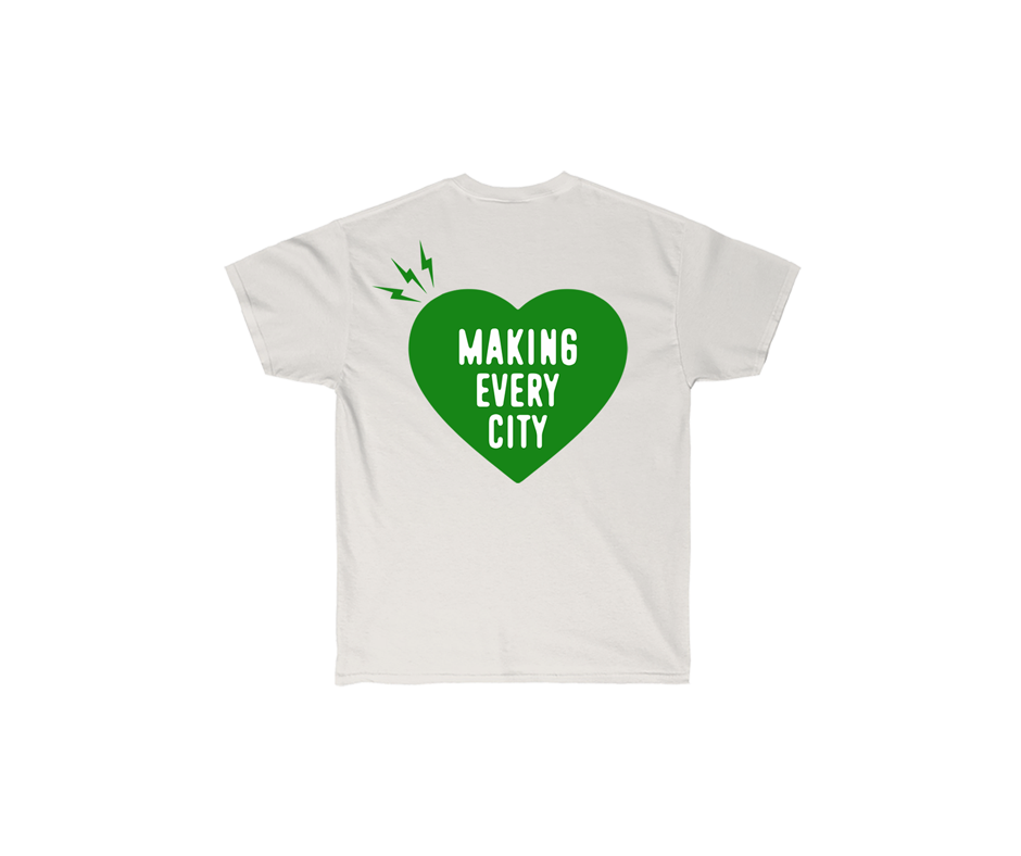green heart - White