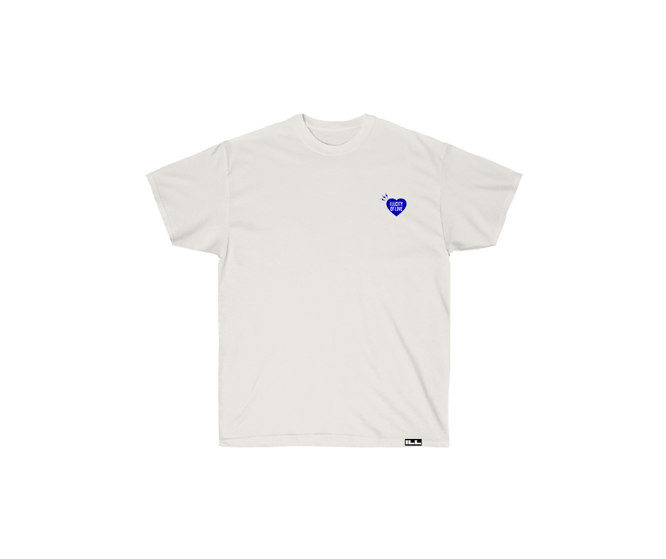 blue heart - white