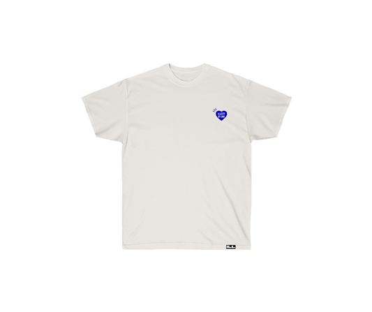 blue heart - white