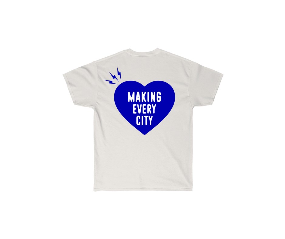 blue heart - white