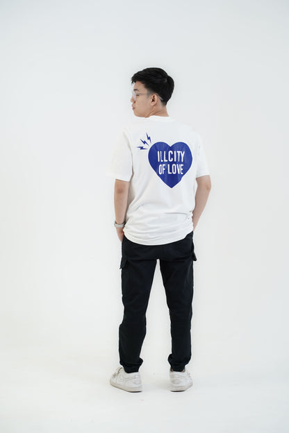 Blue Heart - White