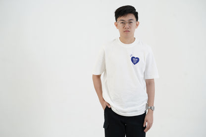 Blue Heart - White